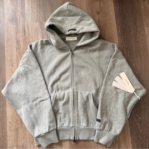 Fear Of God Essentials Classic Full Zip Up Hoodie Homestead Heather Sz M NWT